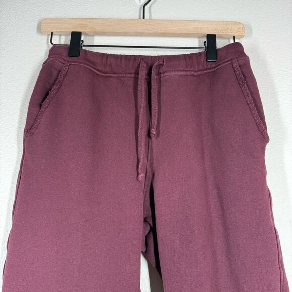 Frank & Eileen Tee Lab Fleece Jogger Sweatpants Vamp Maroon Red Frayed Small - Picture 2 of 7